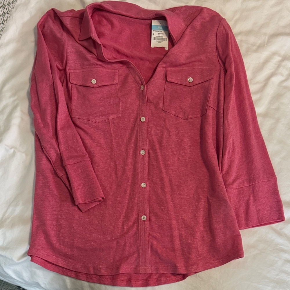 J. McLaughlin Kids Raspberry Button-Down Shirt
